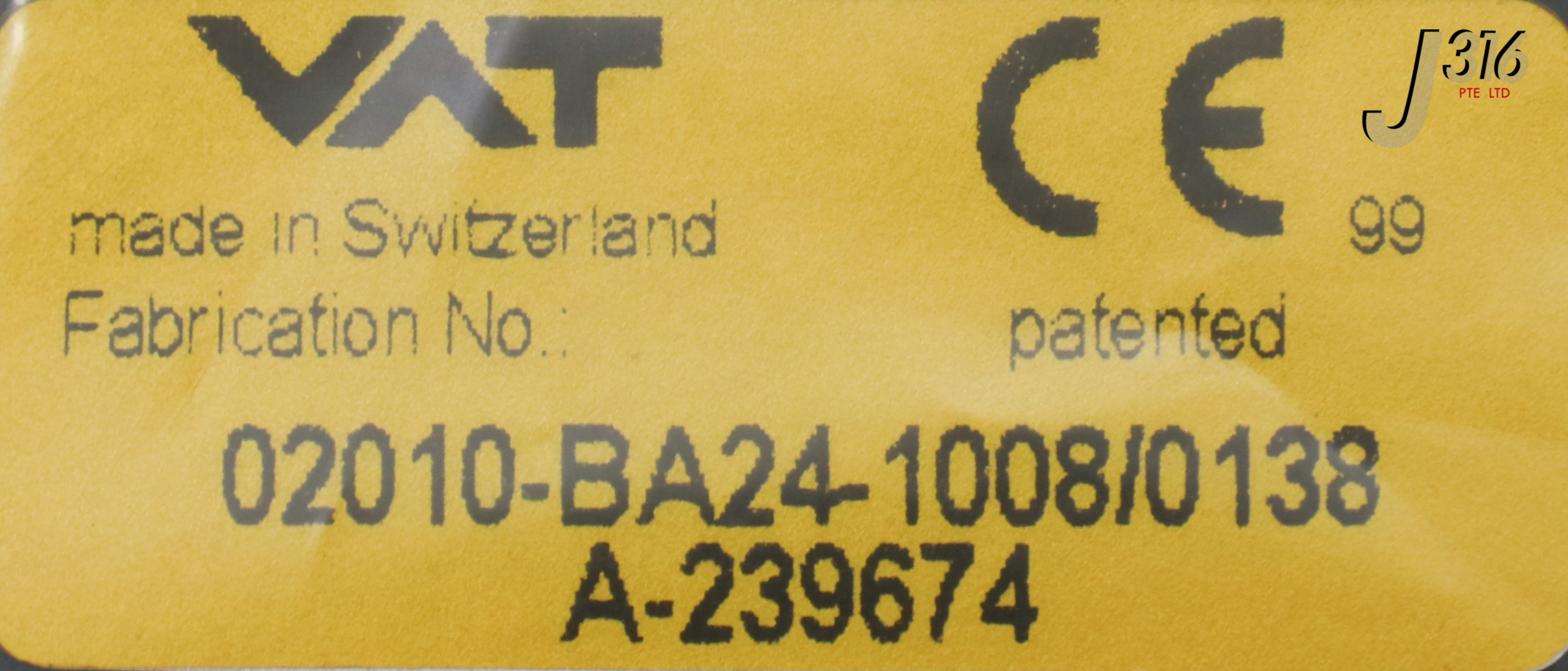 21973 VAT GATE VALVE, VITON, VA8ANZ (REFURBISHED) 02010-BA24-1008